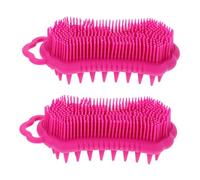 Gatuida Spazzola Massaggio Shampoo in Silicone 2 Pezzi, Scrubber Corpo Doccia Doppio Lato, Pulizia ed Esfoliazione per Chioma e Corpo, Strumento Bagno Ergonomico per Uso Quotidiano
