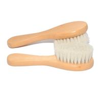 Gatuida Spazzola per Chioma per Bebé, Set 2 Pezzi, Legno e Lana, Funzione Massaggio, Delicata per Cute e Bagnetto Quotidiano