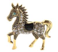 Gatuida Spilla a forma di cavallo con strass: spilla con animale dello zodiaco per donne, ragazze e uomini - Gioielli per il capodanno cinese 2026 - Accessori vintage per costumi dell'anno del
