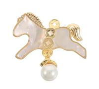Gatuida Spilla a forma di cavallo per uomo e donna - Mini spilla con animale dello zodiaco - Distintivo dell'anno del cavallo con piccola perla - Gioielli della fortuna per il nuovo anno 2026