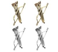 Gatuida Spilla con e freccia da 4 pezzi - Spilla con strass da bavero - Gioielli per tiro con l' - Elegante di sicurezza vintage per abiti da donna, uomo, blazer, scialle