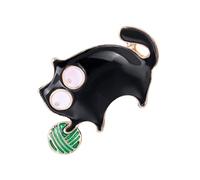 Gatuida Spilla Gatto Cartone Animato Nera Bouquet Decorazione per Abbigliamento Donna Spilla per Seno Elegante per Feste e Uso Quotidiano