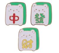 Gatuida Spilla Portafortuna Mahjong Set da 3 Pezzi Olio Gocciolante, Spilla Decorativa da Abito e Cappello Caratteri Cinesi, Accessorio Gioielleria Cinese per Donna e Abbigliamento