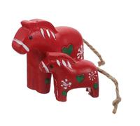 Gatuida Statuette di Cavalli Svedesi Dalecarlian in Legno Dipinto a Mano, Decorazione Nordica la Casa, Ornamento Natalizio Rosso per Mensole e Tavoli, Arredamento Scandinavo