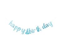 Gatuida Striscione per il primo compleanno - Decorazioni per feste con bandierine blu pre-infilate per la celebrazione delle bambine - Decorazioni da appendere per baby shower di buon compleanno per