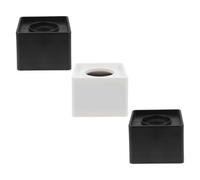 Gatuida Supporto per Microfono da Tavolo in ABS 3 Pezzi Bandiera a Cubo Quadrato Nero e Bianco per Interviste Porta Logo Microfono per Giornalisti e Conferenze Alta Visibilità