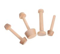 Gatuida Tamper per Crostate All’uovo in Legno, Doppia Estremità | Design a Due Teste Grande e Piccola, Impugnatura Comoda, per Gusci Mini e Torte, Finitura Beige