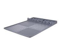 Gatuida Tappetino Laterale Grill in Silicone Resistente al Calore Antiscivolo Organizer Utensili Barbecue e Cucina per Appenderlo Graticola Barbecue Aperto Colore Grigio
