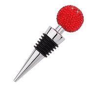 Gatuida Tappo Per Vino in Lega Di Zinco Strass a Forma Di Cono, Tappo Per Bottiglia Riutilizzabile Per Bottiglie Di Vino e Bevande, Adatto Per Feste, Bar e Ristoranti, Colore Rosso