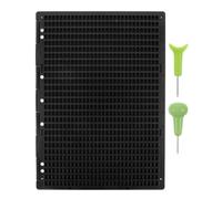 Gatuida Tavoletta Braille con 27 Righe e 30 Celle in Plastico Nero, Supporto lungo Termine con Stilo Braille per Decorazioni Scuola e Condivisione della Conoscenza
