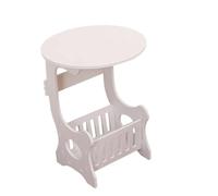 Gatuida Tavolino Piccolo Moderno Bianco Portariviste Da Salotto Tavolino Rotondo Da Caffè Da Divano Con Cestino Portaoggetti