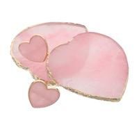 Gatuida Tavolozza per Nail Art in Resina a Forma di Cuore con Bordo Dorato Set da 4 Pezzi con Superficie Opaca Antiscivolo Mini Palette per Manicure Professionale e Miscelazione Colori