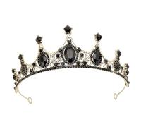 Gatuida Tiara da Donna Nera Strass Corona Elegante per Banchetti e Feste Accessorio Leggero e Compatto per Acconciature da Ballo e Spettacolo
