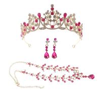 Gatuida Tiara Da Matrimonio in Lega Set Di Gioielli Da Sposa Include Collana e Orecchini Con Pietre Fascia Per Capelli Accessori Per Compleanno e Festa