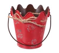 Gatuida Vaso a Secchiello Ondulato in Ferro con Manico Rosso