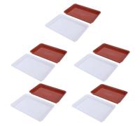 Gatuida Vassoi per Vasi da Fiori in Plastica Rettangolari, Set da 10 Pezzi Rosso e Bianco, Sottovasi Antigoccia per Balcone, Giardino e Interni, Resistenti e Non Deformabili