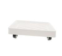 Gatuida Vassoio per Fioriera Mobile Motore Lanciatore Ruota Pallet Fioriera Quadrato con Ruote Piante Base per Fioriera Rotante Fiore Rotolando Piazza Pianta Fioriere in Vaso Bianca Pp