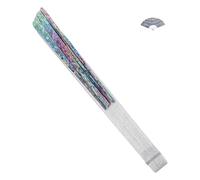 Gatuida Ventaglio Pieghevole in PVC Portatile per Feste Rave Concerti EDM e Spettacoli di Danza Effetto Riflettente e Colori Vivaci Accessorio Leggero da Ballo e Ventaglio Cinese da