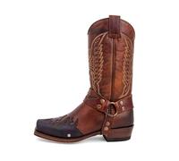GATURA Punta Quadrata Tacco Chunky Stivali da Uomo Medievale Vintage Mid Calf Stivali Faux PU Pelle Western Cowboy Stivali, Uomini e Donne Cavaliere Stivali Lunghi, 35-48,Rosso,45