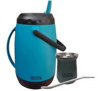 Gaucho Bruno Starter Set, tazza termica Mate, cannuccia Bombilla e pallone paraguaiano da 2,5 litri con beccuccio versatore | Mantiene la temperatura della bevanda