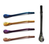 Gaucho Cebar Yerba Mate - Cannuccia da tè in acciaio inox, motivo Bombilla, 5 colori assortiti, 15,5 cm