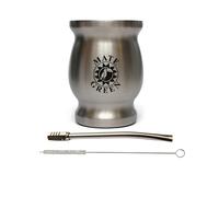 Gaucho Cebar Yerba Mate - Set da tè in acciaio inox con cannuccia Bombilla rimovibile per tè Yerba Mate, facile da pulire e molto resistente (argento)
