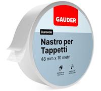 GAUDER Nastro Biadesivo per Tappeti Extra Forte - Antiscivolo Lunga Durata per Pavimenti & Scale - Colla per Tappeti & Nastro di Posa (10 m x 48 mm)