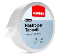 GAUDER Nastro Biadesivo per Tappeti Extra Forte - Antiscivolo Lunga Durata per Pavimenti & Scale - Colla per Tappeti & Nastro di Posa (25 m x 48 mm)