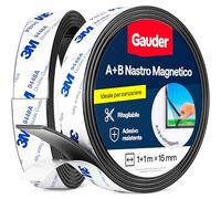 GAUDER Nastro Magnetico A+B per Zanzariere - Strisce Magnetiche Autoadesive con Forte Attrazione Reciproca - Nastro Magnetico con Contropartita & Adesivo Potente (1+1 m)