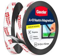 GAUDER Nastro Magnetico B per Zanzariere - Strisce Magnetiche Autoadesive con Forte Attrazione Reciproca - Nastro Magnetico con Contropartita & Adesivo Potente (3+3 m)