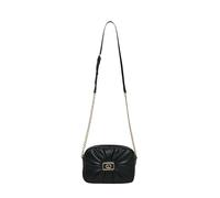 Gaudí Borsa crossbody in morbida similpelle con logo GJ e tracolla regolabile con catena. (Nero)