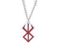 GAUEIOUR Berserk, collana con amuleto talismano, collana con ciondolo a forma di legenda della spada, unisex, idea regalo per fan dei fumetti (rosso)