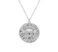 GAUEIOUR Collana con ciondolo a forma di teschio pirata in oro azteco, gioielli classici che circondano film, collana da uomo in lega