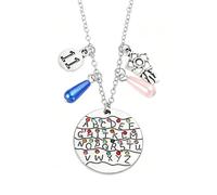 GAUEIOUR Collana regalo dell'amicizia per donne e uomini, adatta per l'uso quotidiano Accessori per fan e simboli dell'alfabeto inglese Undici Demogorgone Ciondolo a tema Decorazioni per feste