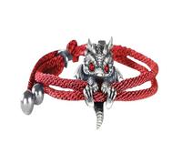 GAUEIOUR Grazioso braccialetto in argento con drago, regolabile, gioiello in metallo con drago argentato, un regalo alla moda per amici, colleghi, uomini e donne (rosso), 0, metallo, senza pietre