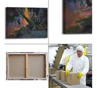 Gauguin upa upa danza del fuoco quadro stampa tela dipinto telaio arredo casa