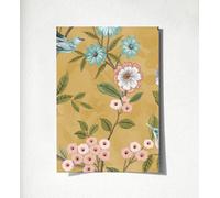 GAULAN 500682907 - Papel pintado de flores y pájaros fondo ocre estilo floral romántico per pareti soggiorno camera da letto corridoio ragazzi sala da - Campione DIN A4