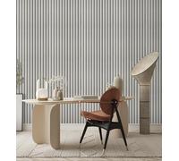 GAULAN 682901 - Papel pintado efecto lamas de madera vertical Slat Wall color gris per pareti soggiorno camera da letto corridoio sala da pranzo testada - Rotolo di 10 m x 0,52 m