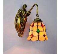 GAUUA Sconce da Parete in Stile Tiffany, Monte A Parete in Vetro Colorato da 6 Pollici Sirena Perle Colorate Lampade Decorative Vintage per La Camera da Letto Corridoio del Salotto