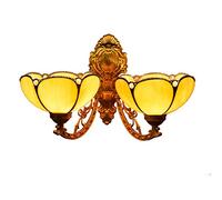 GAUUA Tiffany Stile Parete Sconce, 2 Teste 8 Pollici Vetro Colorato Parete Montare Luce Vintage Decorativo Caldo Zucca Lampade da Letto per Il Soggiorno Corridoio Scale