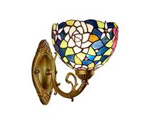 GAUUA Tiffany Style Wall Sconces Antico Wall Sconce Illuminazione Fisso in Vetro Colorato Lampada Montata A Parete, Luci in Stile Europeo