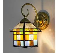 GAUUA Tiffany Style Wall Sconces, Ombra di Vetro Colorato, Base Metallica, Luce Decorativa Vittoriana per Il Soggiorno Corridoio Camera da Letto Bagno Lampada da Letto
