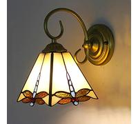 GAUUA Tiffany Style Wall Sconces, Ombra di Vetro Colorato, Base Metallica, Luce Decorativa Vittoriana per Il Soggiorno Corridoio Camera da Letto Bagno Lampada da Letto