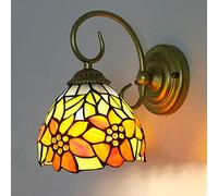 GAUUA Tiffany Style Wall Sconces, Ombra di Vetro Colorato, Base Metallica, Luce Decorativa Vittoriana per Il Soggiorno Corridoio Camera da Letto Bagno Lampada da Letto