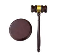 Gavel And Block Set - 24,5 x 8,7 cm Auction Hammer | Courtroom Justice