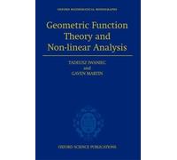 Gaven John Martin Tade Geometric Function Theory and Non-line (Copertina rigida)