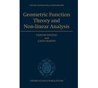 Gaven John Martin Tade Geometric Function Theory and Non-line (Copertina rigida)