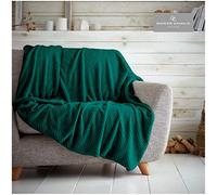 GAVENO CAVAILIA 250449 - Coperta per Divano e Letto, Super Morbida, soffice, Facile da Pulire, Leggera, Design Lussuoso, Accogliente e Calda, a Nido d'Ape, per Letto Singolo (130 x 150 cm), Verde