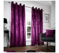 Gaveno Cavailia 264644 - Tende con occhielli in velluto riccio, in 100% poliestere, con fermatende coordinati, facili da pulire, 2 pannelli da 229 x 229 cm, colore: melanzana