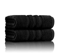 Gaveno Cavailia - Asciugamani di lusso Zero Twist, 100% cotone testurizzato, confezione da 2 teli da bagno, 70 x 120 cm, colore: nero